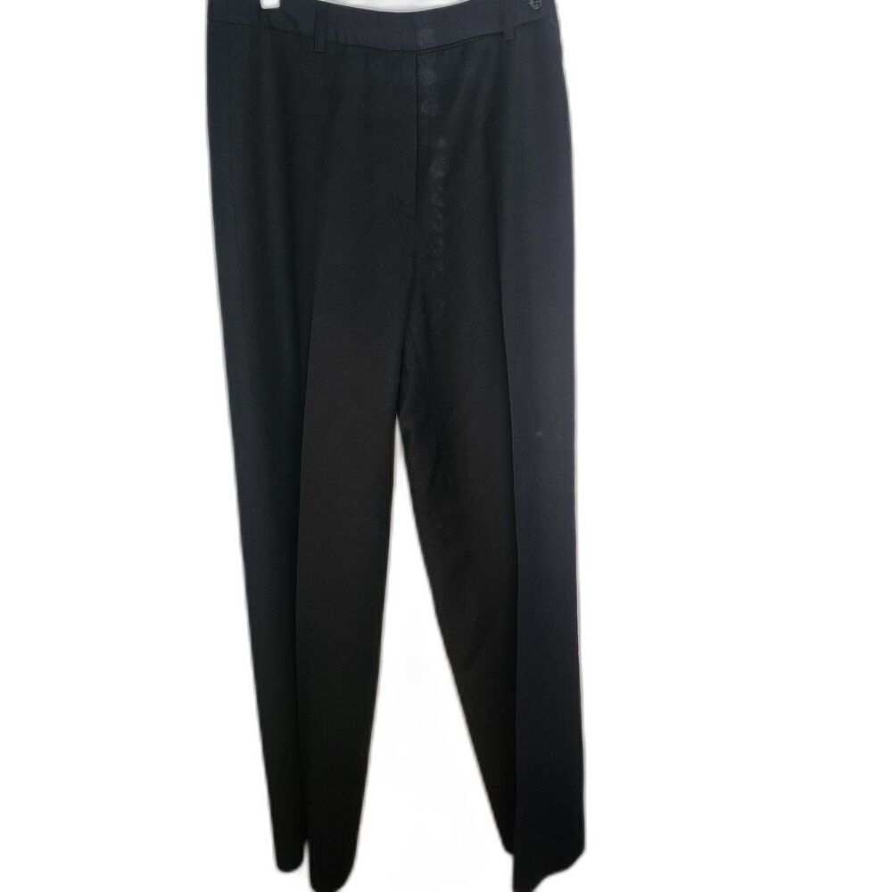 J.Crew 100% Wool Pants Size 8 Black Tailored Straight Leg Trousers Workwear